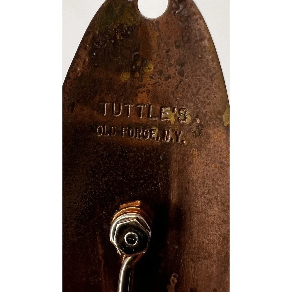 Vintage Tuttle's Old Forge NY Copper Fishing Spoon Lure Single Hook Trolling